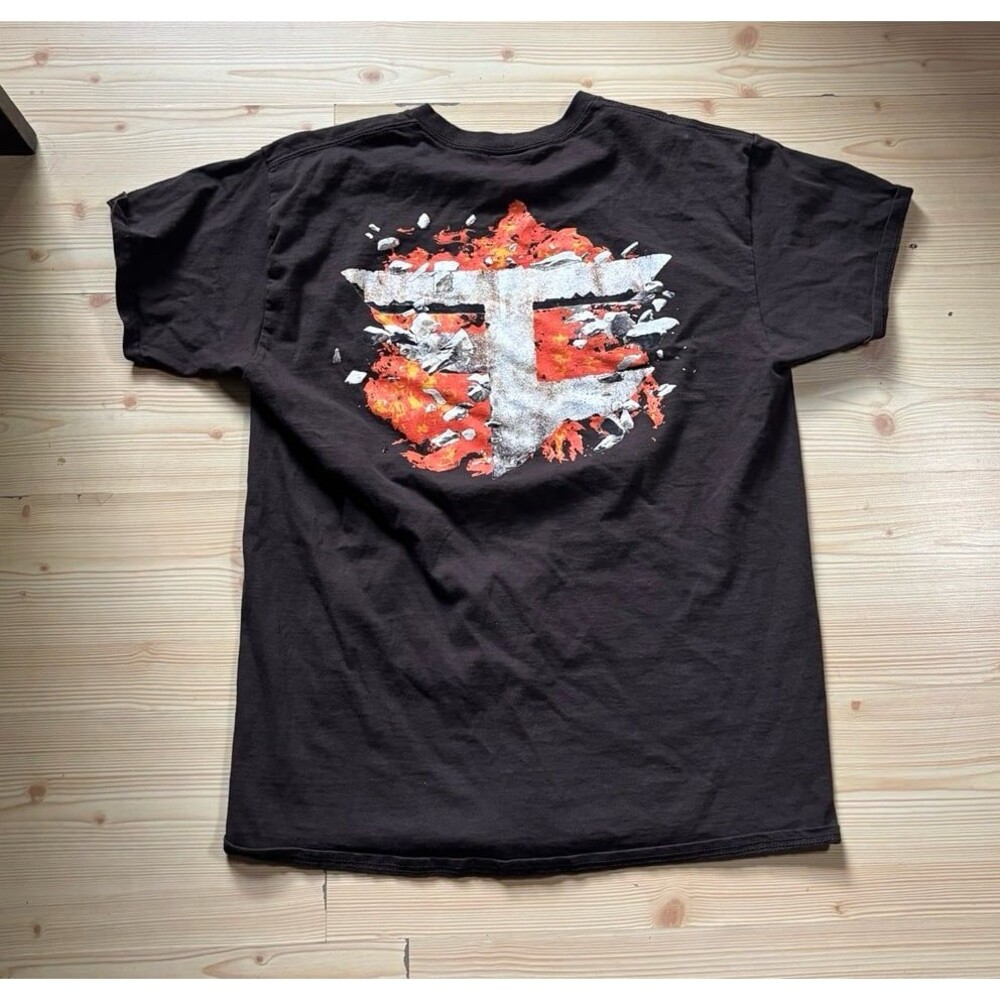Faze Clan Shirt Mens L Brown Short Sleeve Crew Big Logo E-Sports Team Gaming